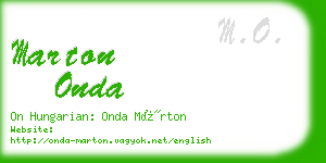 marton onda business card